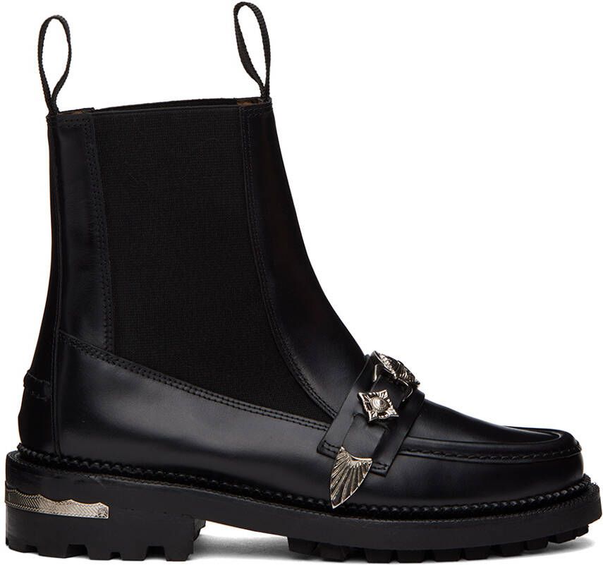 Toga Pulla SSENSE Exclusive Black Embellished Chelsea Boots