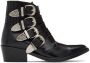 Toga Pulla Black Leather Four Buckle Western Boots - Thumbnail 1