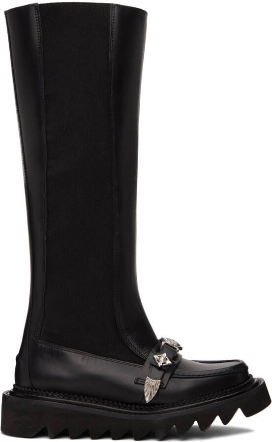 Toga Pulla Black Leather Tall Boots