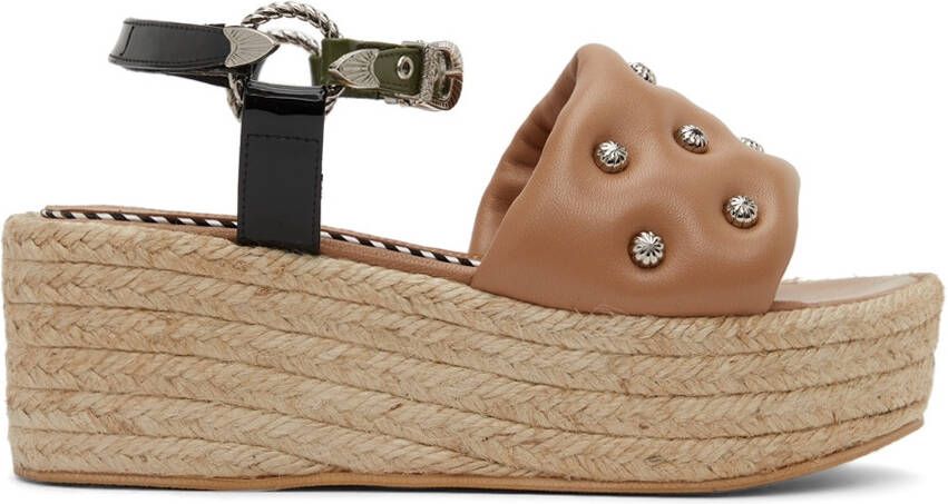 Toga Pulla SSENSE Exclusive Beige Studded Platform Sandals