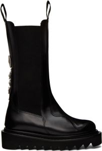 Toga Pulla SSENSE Exclusive Black Leather Mid-Calf Chelsea Boots