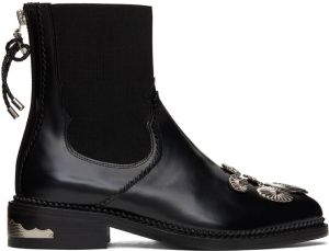 Toga Pulla SSENSE Exclusive Black Polido Ankle Boots