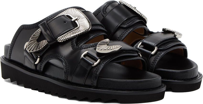 Toga Pulla Black Buckle Sandals - Picture 2