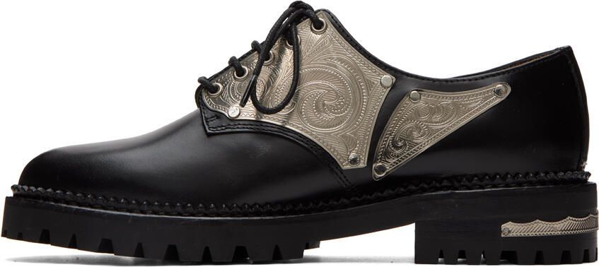 Toga Pulla Black Embellished Oxfords - Picture 3