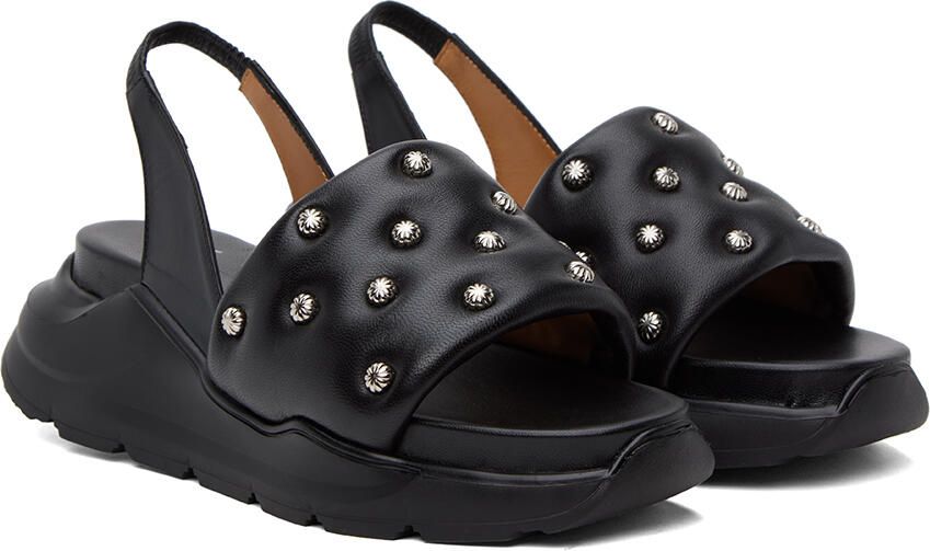 Toga Pulla Black Embellished Sandals - Picture 2