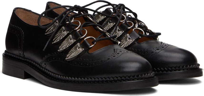 Toga Pulla Black Lace-Up Loafers - Picture 2