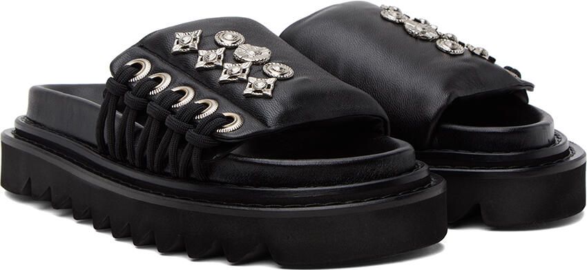 Toga Pulla Black Lace-Up Sandals