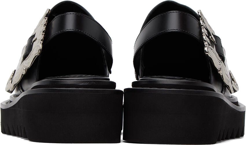 Toga Pulla Black Pin-Buckle Mules