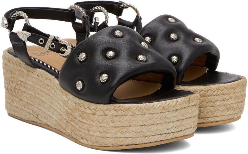 Toga Pulla Black Wedge Sandals - Picture 2