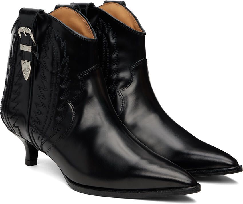 Toga Pulla Black Western Heeled Boots - Picture 2