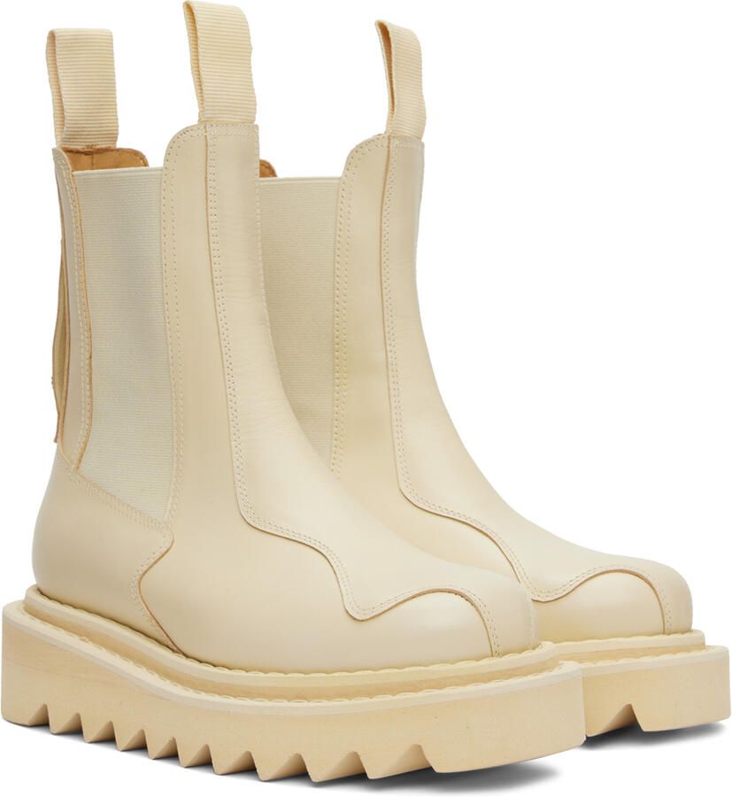 Toga Pulla SSENSE Exclusive Beige Platform Chelsea Boots - Picture 3