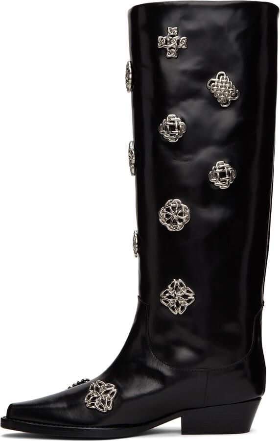 Toga Pulla SSENSE Exclusive Black Embellished Boots - Picture 4