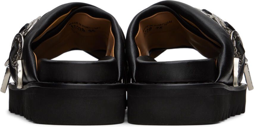 Toga Pulla SSENSE Exclusive Black Cross Strap Flat Sandals - Picture 7