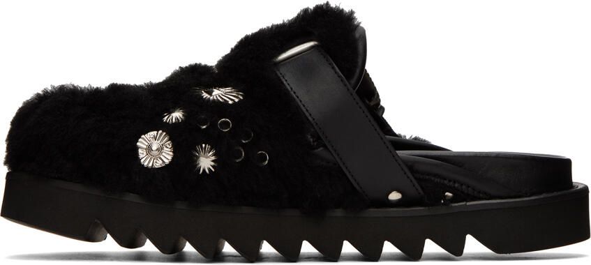 Toga Pulla SSENSE Exclusive Black Faux-Fur Loafers - Picture 3