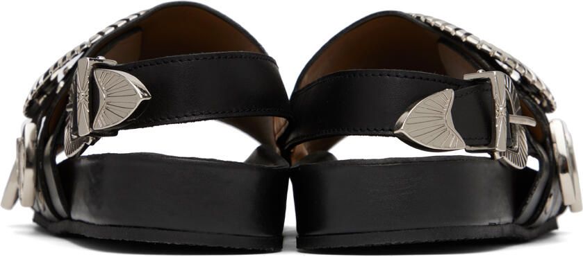 Toga Pulla SSENSE Exclusive Black Oversized Buckle Sandals
