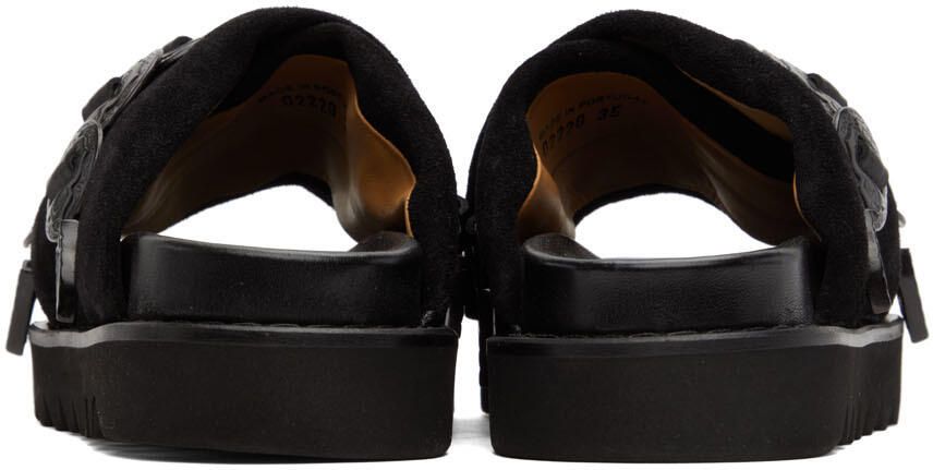 Toga Pulla SSENSE Exclusive Black Suede Cross Strap Sandals - Picture 2