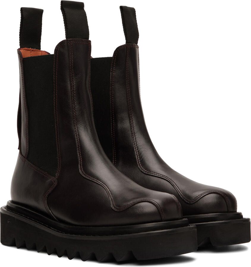 Toga Pulla SSENSE Exclusive Brown Platform Chelsea Boots
