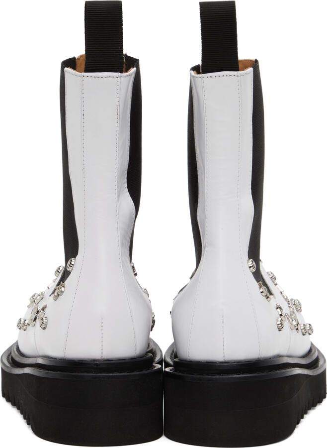 Toga Pulla White Embellished Boots - Picture 3