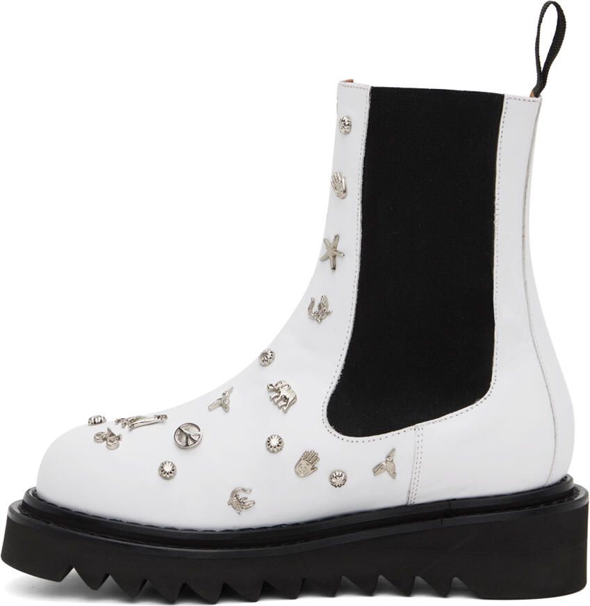 Toga Pulla White Embellished Boots - Picture 2