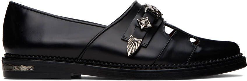 Toga Virilis Black Embellished Buckle Loafers