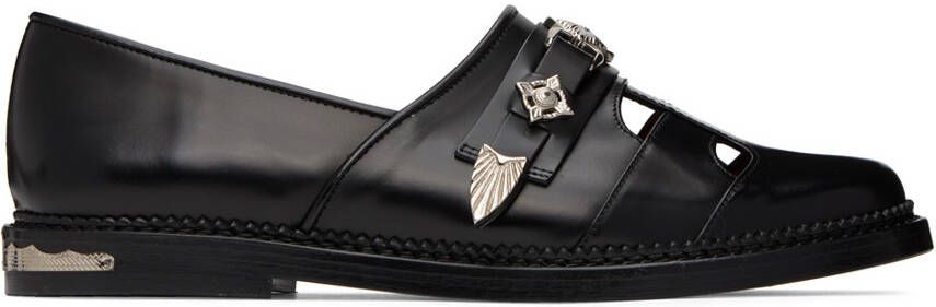 Toga Virilis Black Embellished Buckle Loafers - Picture 5