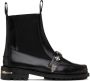 Toga Virilis Black Polished Leather Moc Chelsea Boots - Thumbnail 1