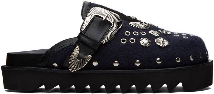 Toga Virilis SSENSE Exclusive Black & Navy Studded Loafers