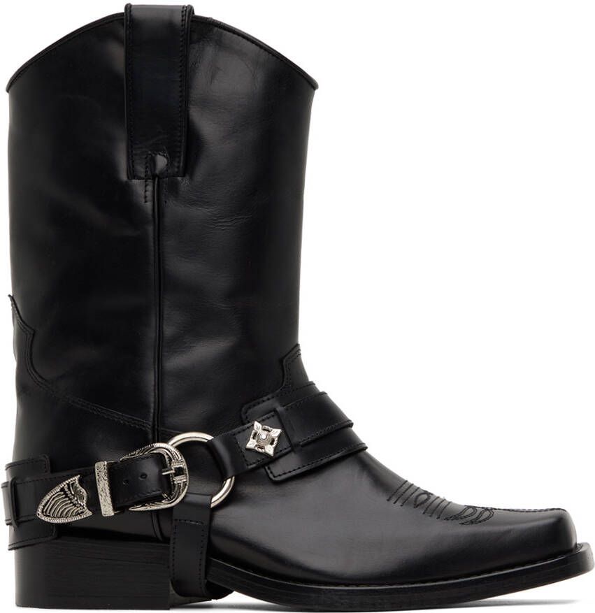 Toga Virilis SSENSE Exclusive Black Leather Buckled Boots