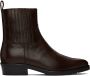 Toga Virilis SSENSE Exclusive Brown Hard Leather Chelsea Boots - Thumbnail 1