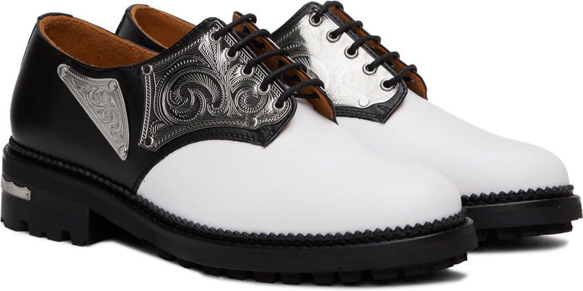 Toga Virilis Black & White Metal Plate Oxfords - Picture 2