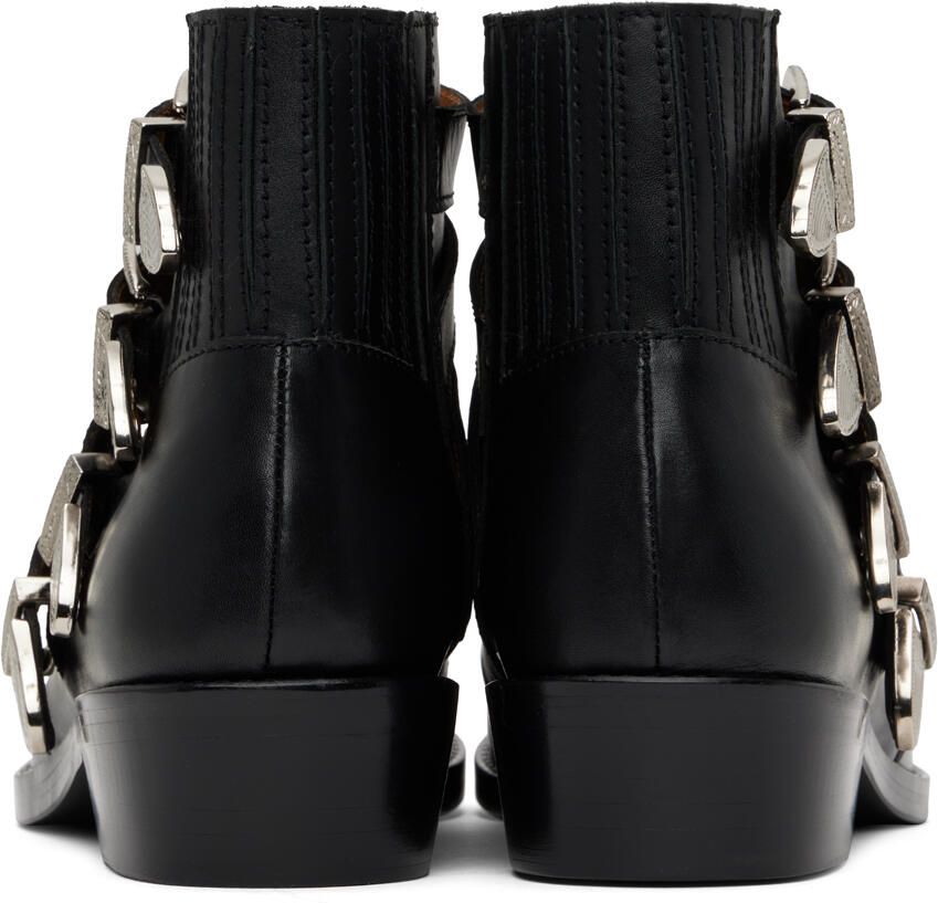 Toga Virilis Black Embellished Buckle Cowboy Boots