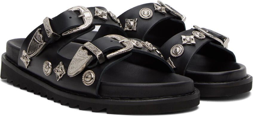 Toga Virilis Black Embellished Sandals - Picture 2