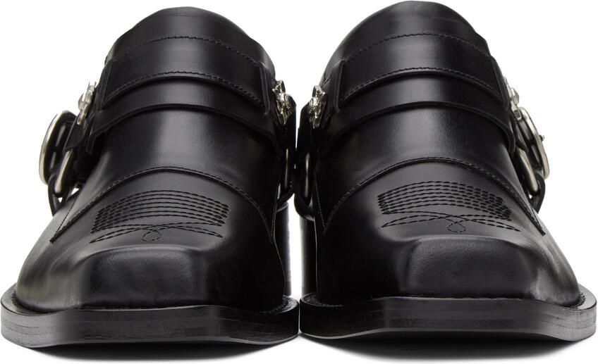 Toga Virilis Black Leather Slip-On Loafers - Picture 3