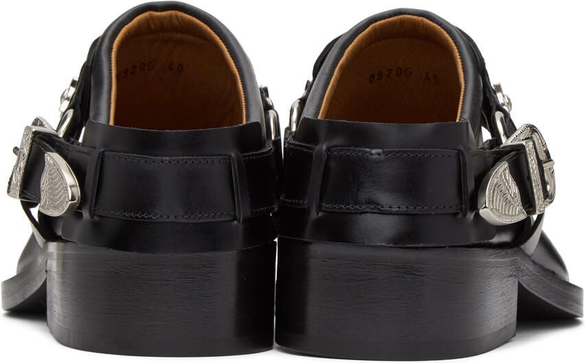Toga Virilis Black Leather Slip-On Loafers - Picture 2