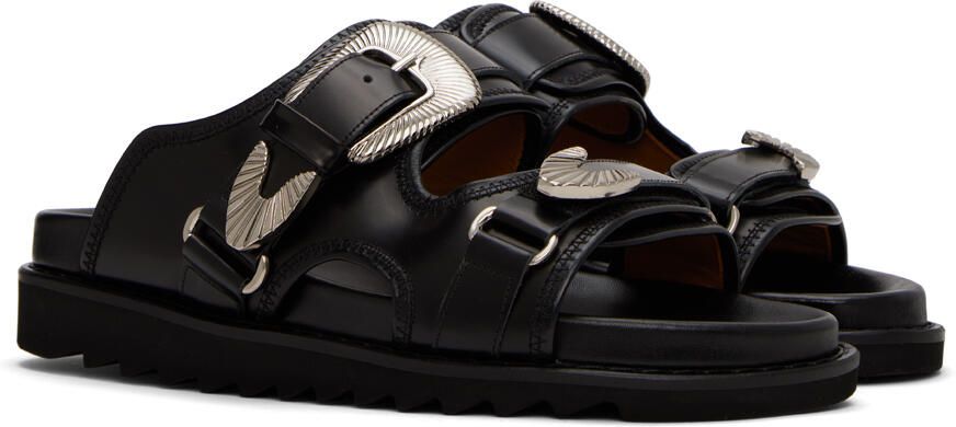 Toga Virilis Black Polished Sandals