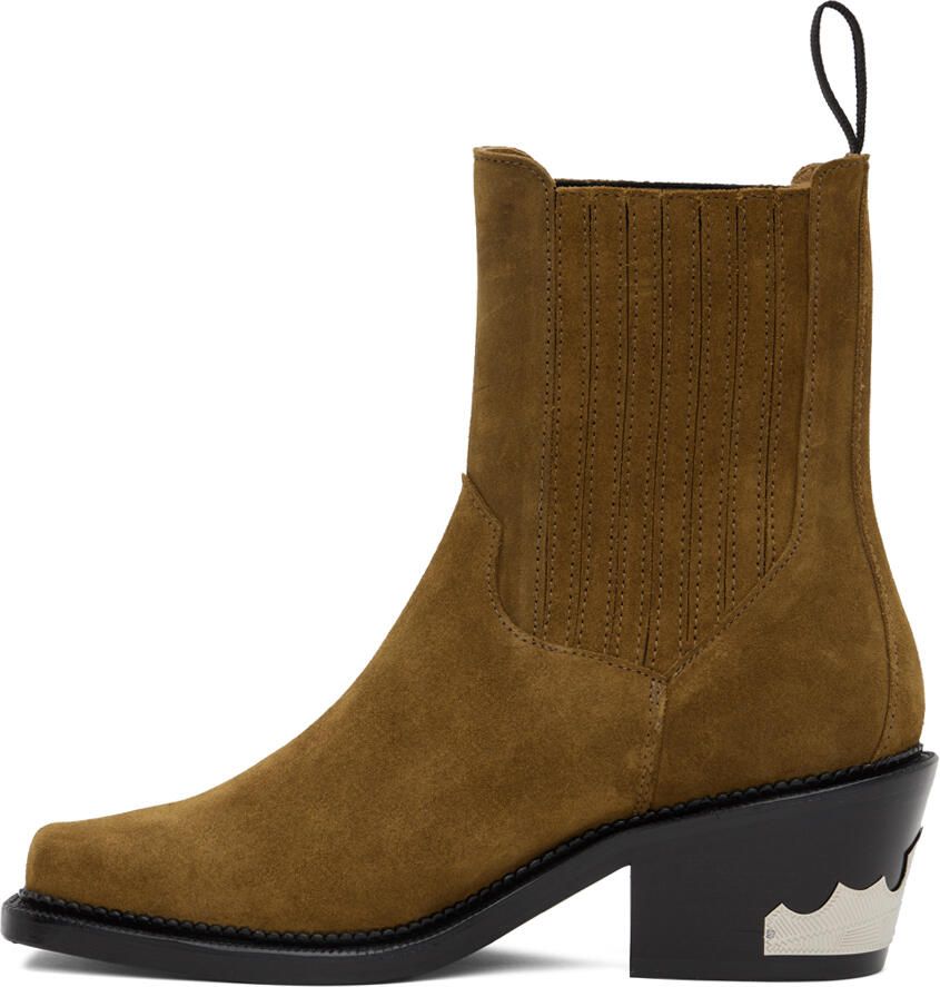 Toga Virilis Brown Square Toe Chelsea Boots - Picture 2