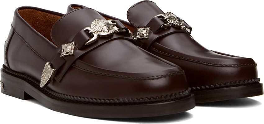 Toga Virilis Burgundy Leather Loafers - Picture 2