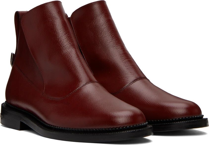 Toga Virilis Red Leather Chelsea Boots - Picture 2