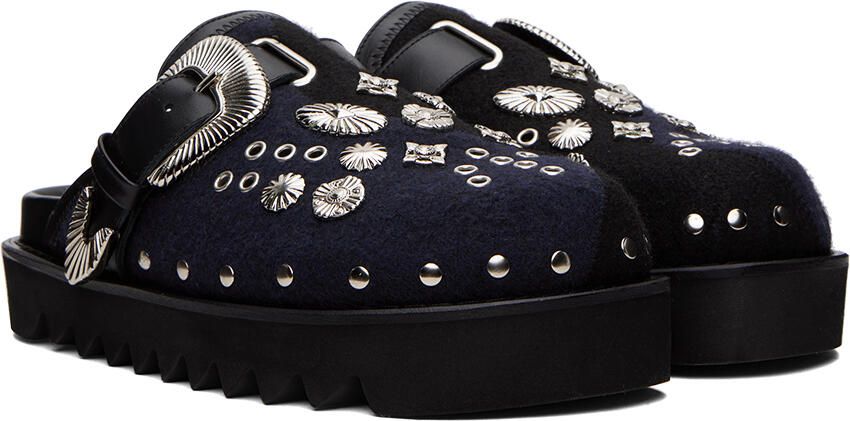 Toga Virilis SSENSE Exclusive Black & Navy Studded Loafers - Picture 2