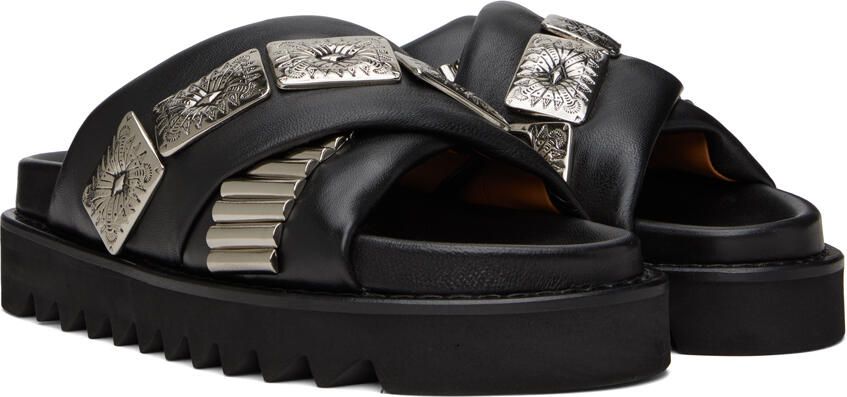 Toga Virilis SSENSE Exclusive Black Criss-Crossing Sandals - Picture 2