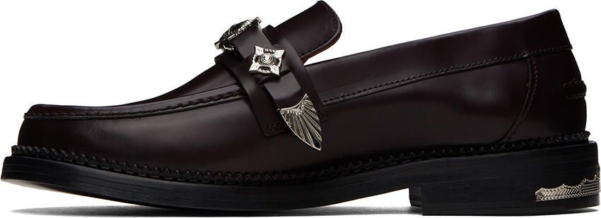 Toga Virilis SSENSE Exclusive Burgundy Polished Loafers - Picture 3