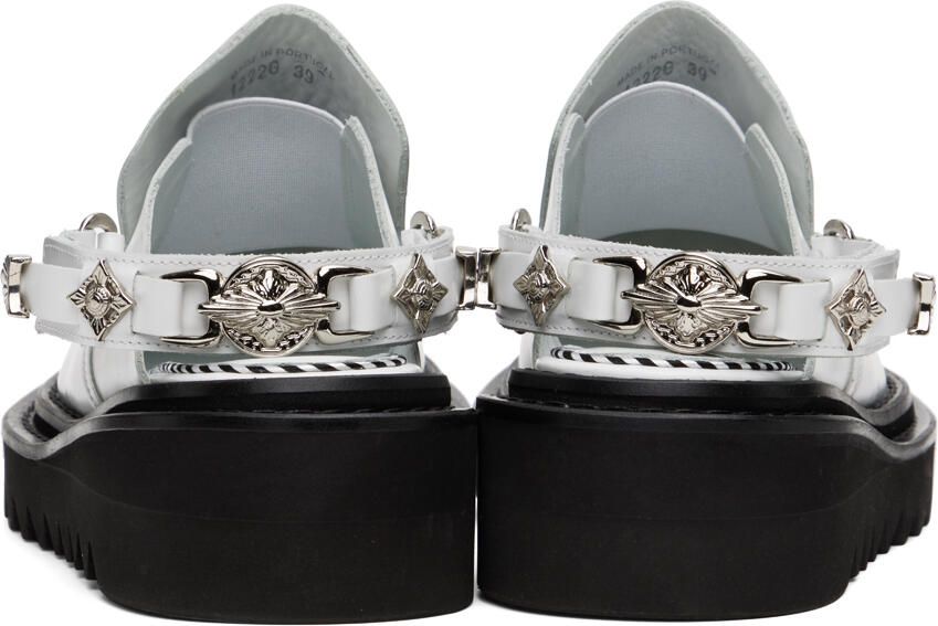 Toga Virilis White Slingback Loafers