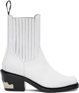 Toga Virilis White Hardware Ankle Boots