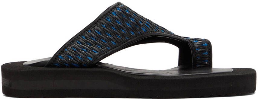 Tokyo James Black Raffia Sandals