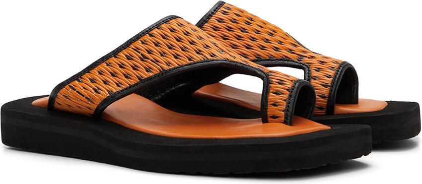 Tokyo James Yellow Raffia Sandals - Picture 2