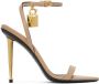 TOM FORD Taupe Padlock Pointed Naked Heeled Sandals - Thumbnail 6