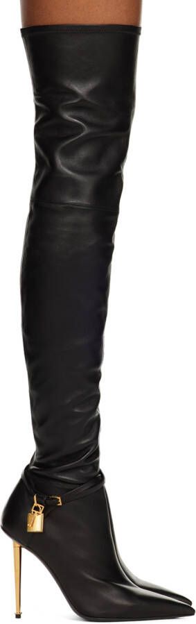 TOM FORD Black Padlock Over-The-Knee Boots