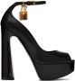 TOM FORD Black Peep Toe Platform Heeled Sandals - Thumbnail 1