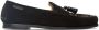 TOM FORD Black Suede & Shearling Berwick Loafers - Thumbnail 1
