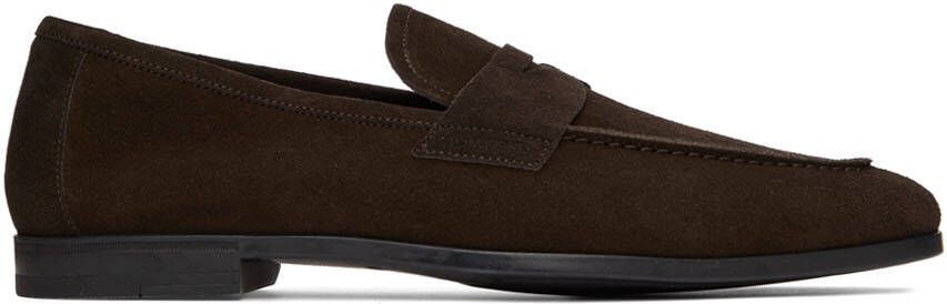 TOM FORD Brown Suede Sean Loafers